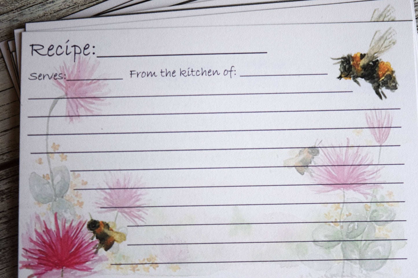 Bumblebee Recipe Card