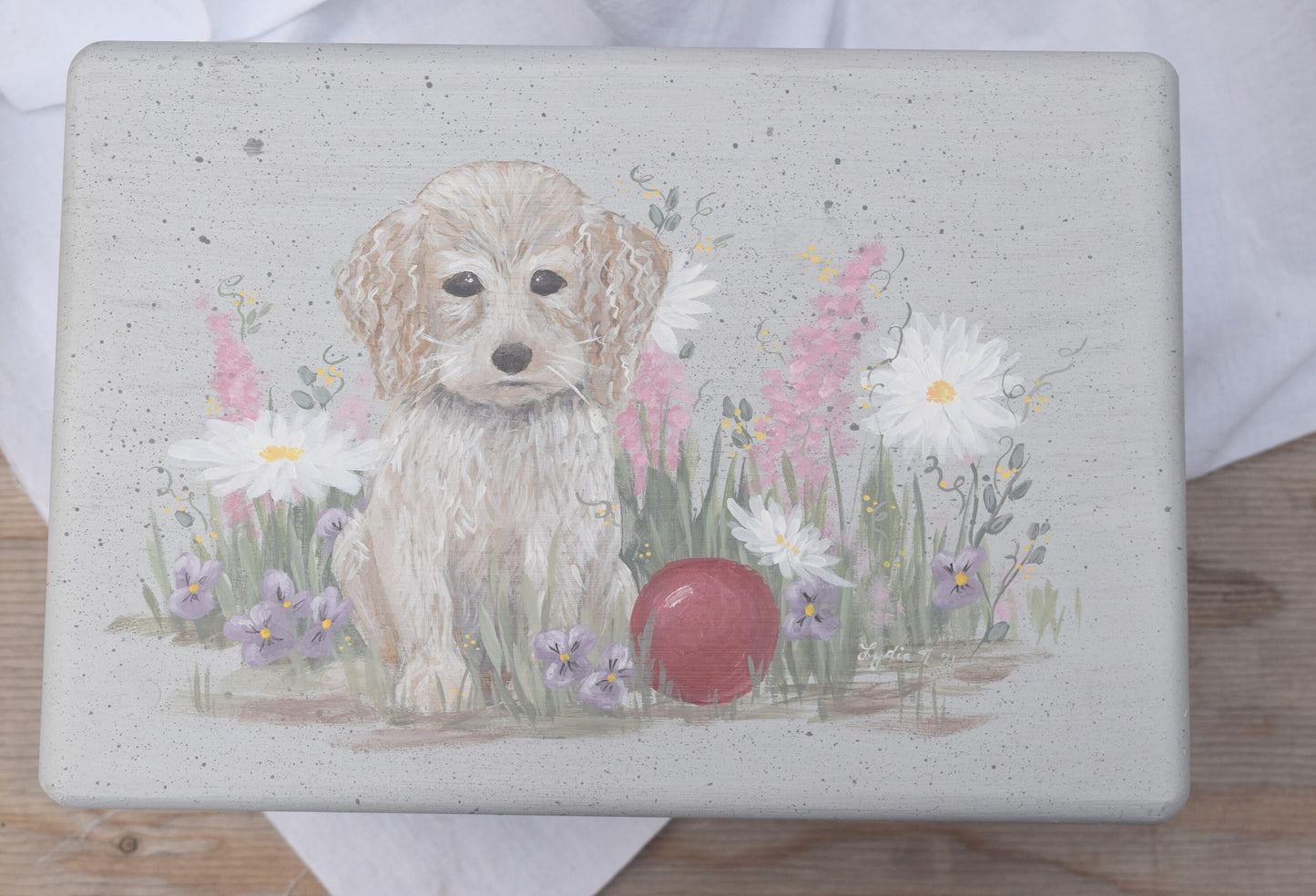 Spaniel and Flower Stool
