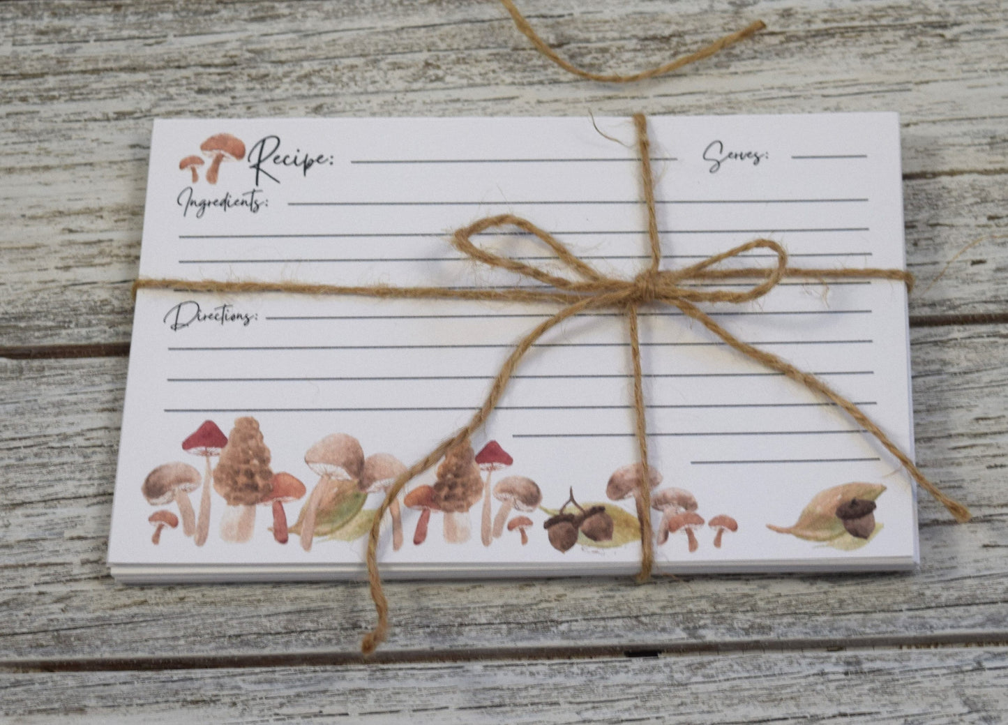 Mushroom Recipe Cards, 4x6