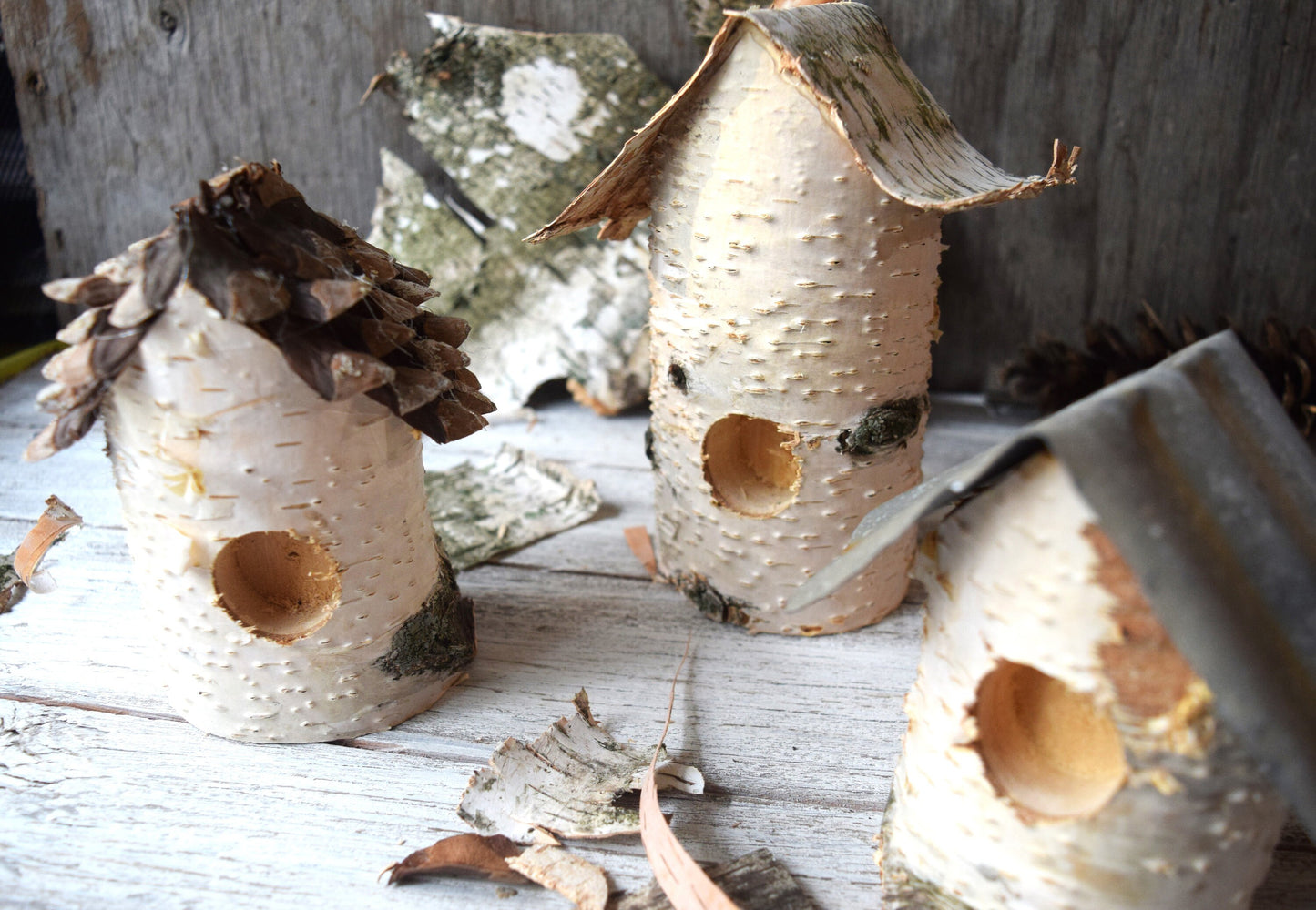 Decorative Birch Birdhouse