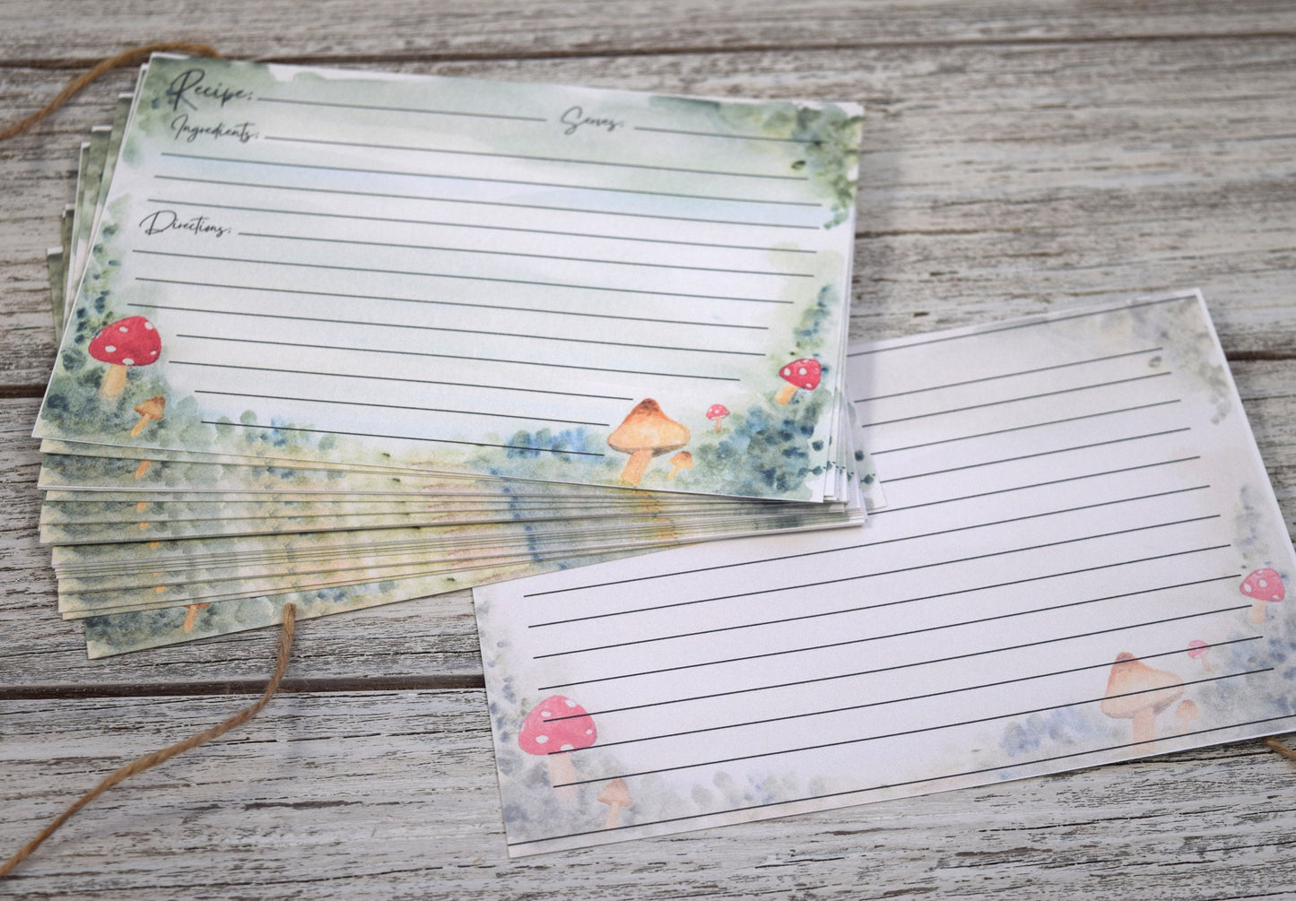 Woodland Mushroom Recipe Cards