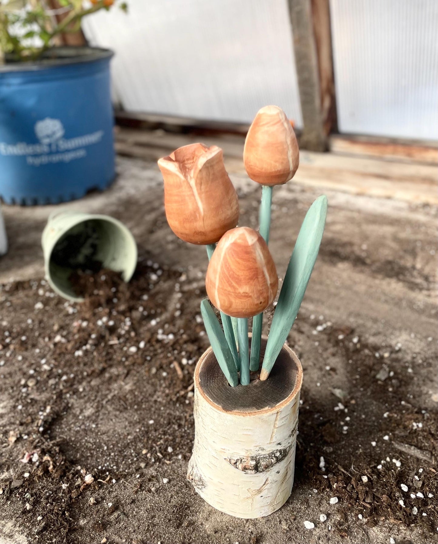 Handmade Wood Tulip