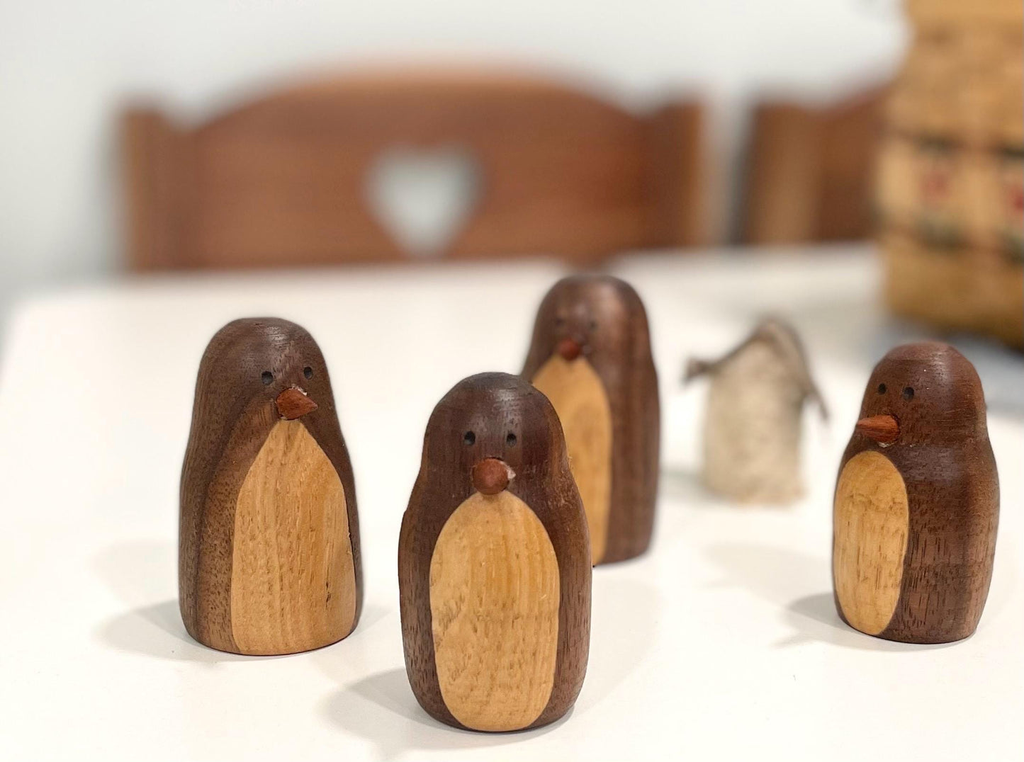 Wooden Penguin Decor