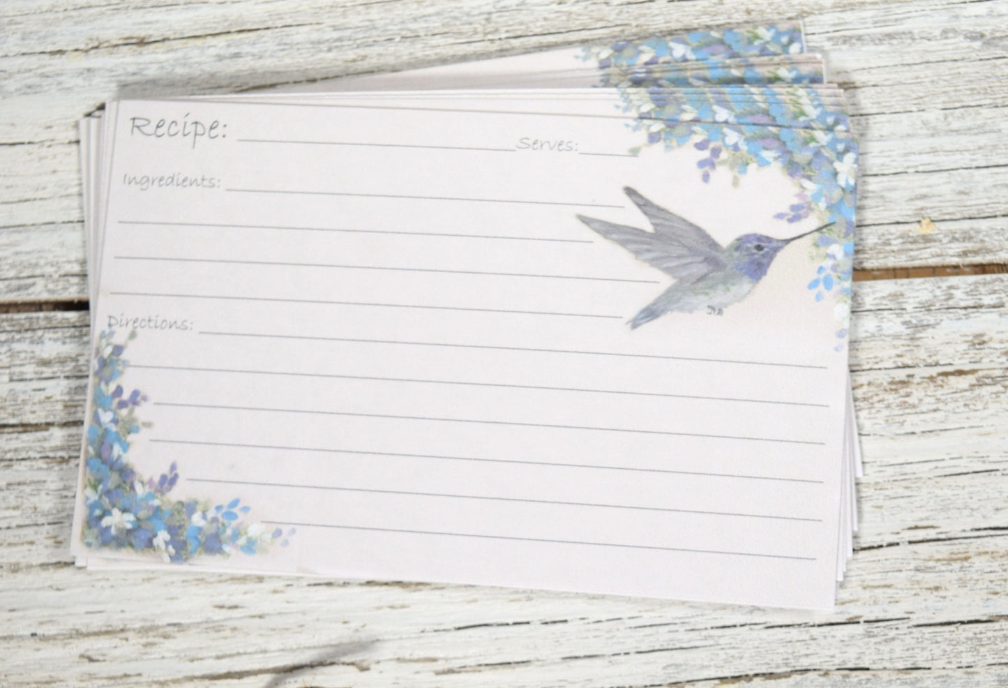 4"x6" Hummingbird Recipe Card