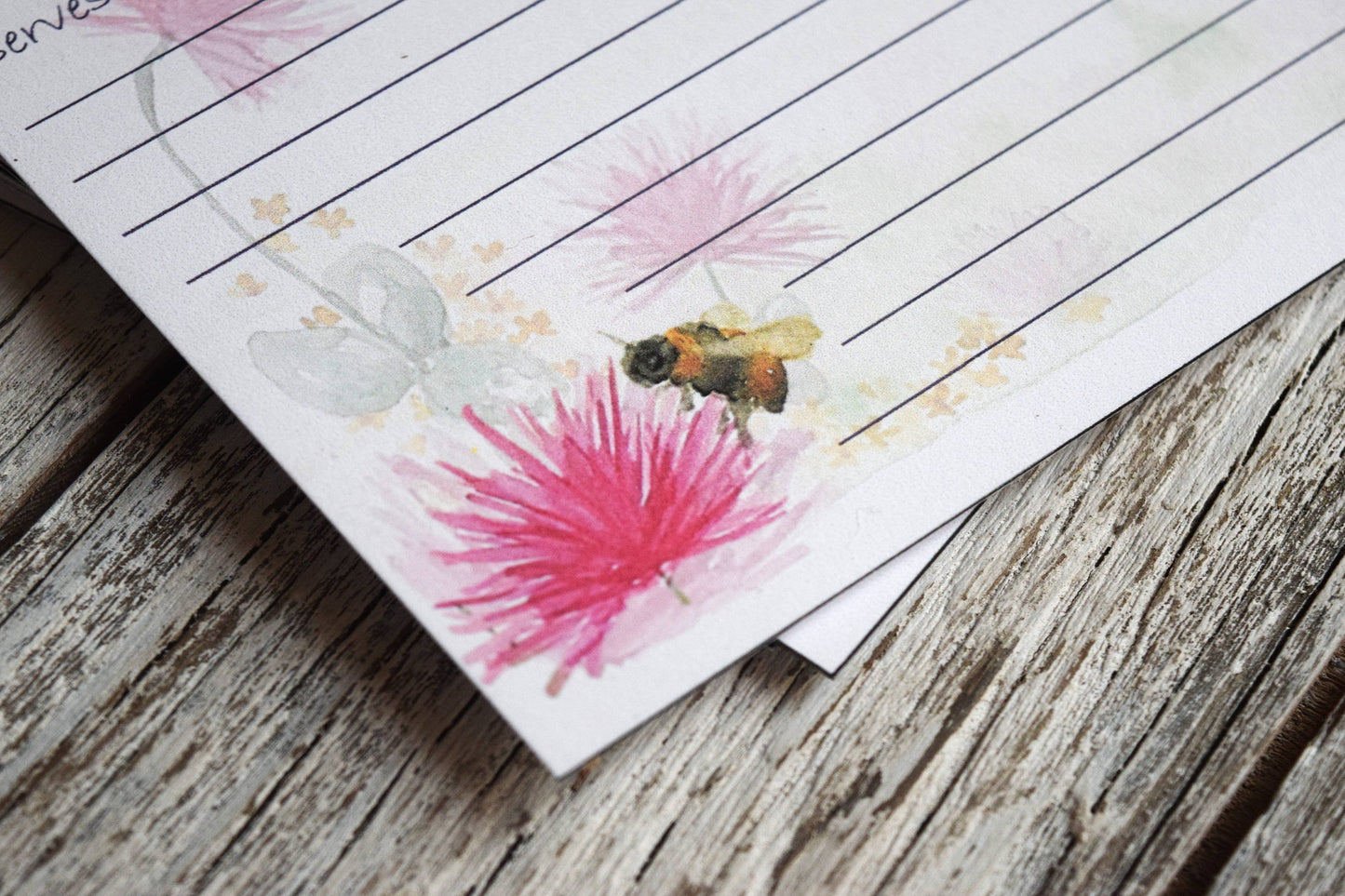 Bumblebee Recipe Card