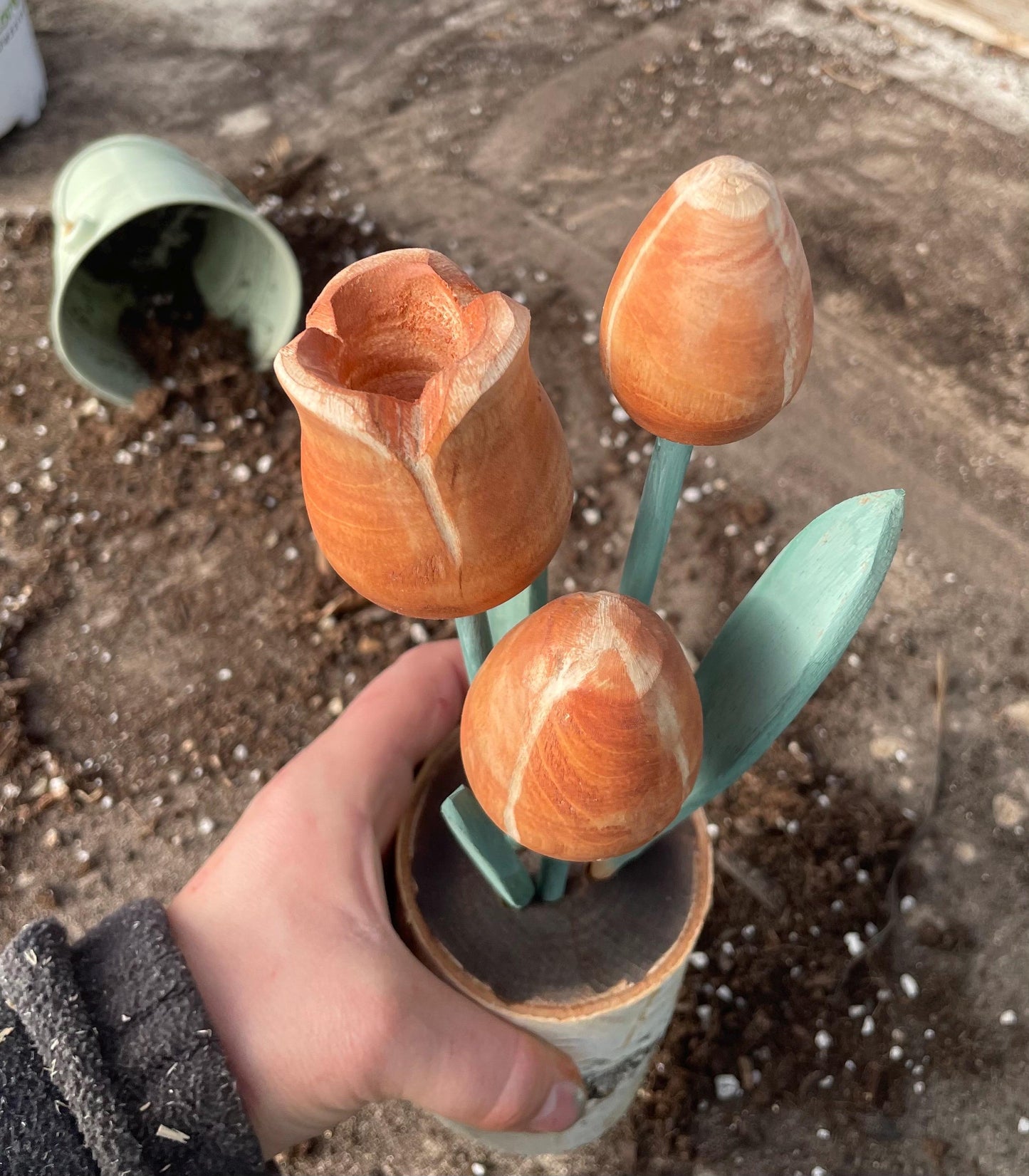 Handmade Wood Tulip