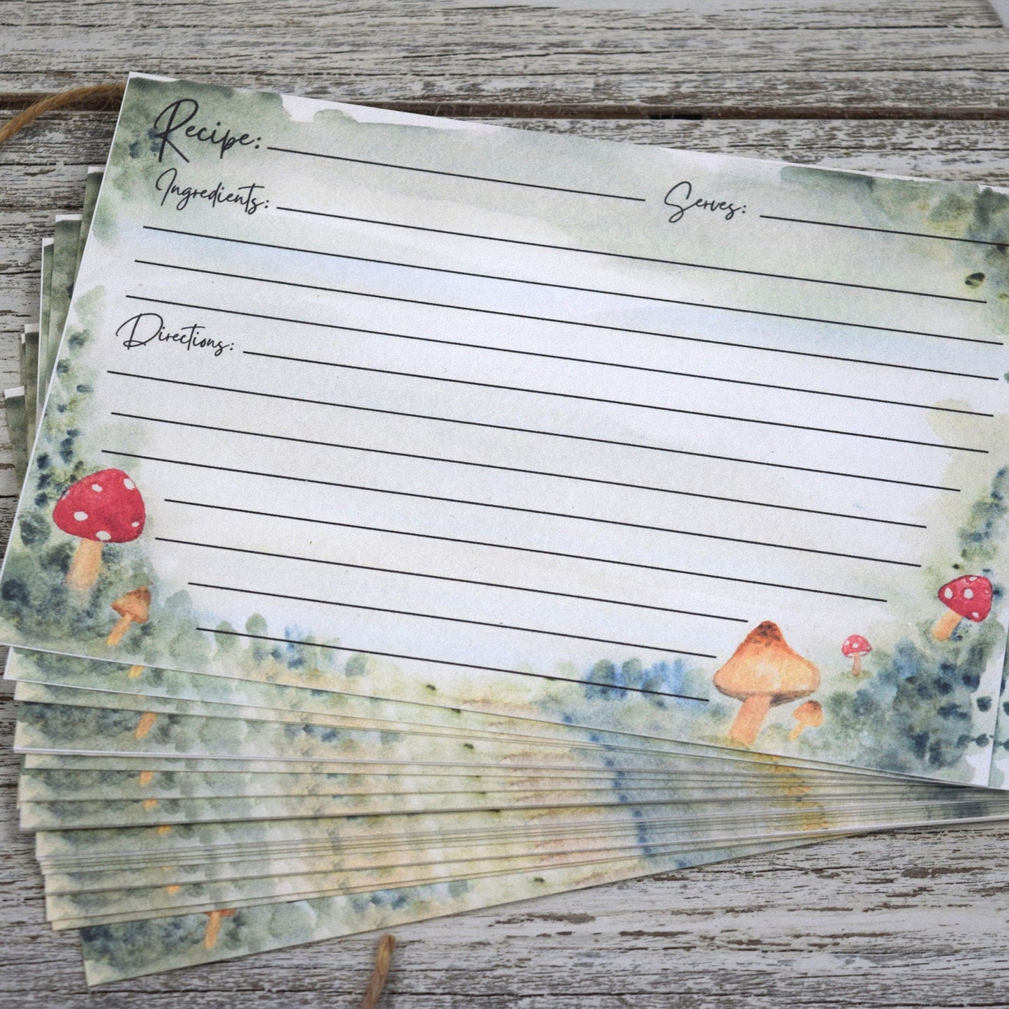 Woodland Mushroom Recipe Cards