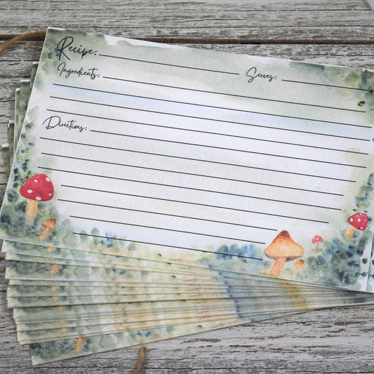 Woodland Mushroom Recipe Cards