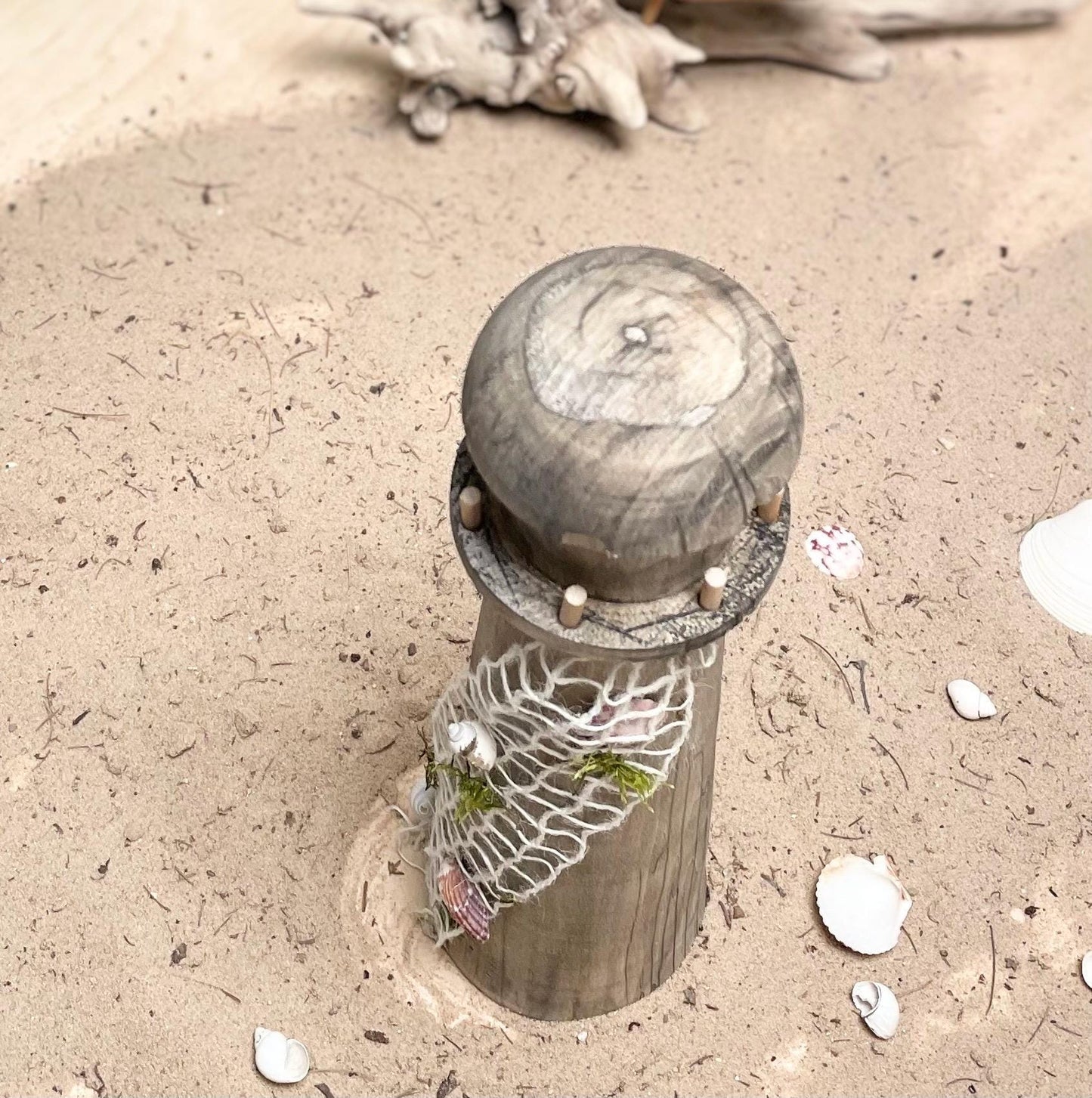 Weathered Driftwood Lighthouse
