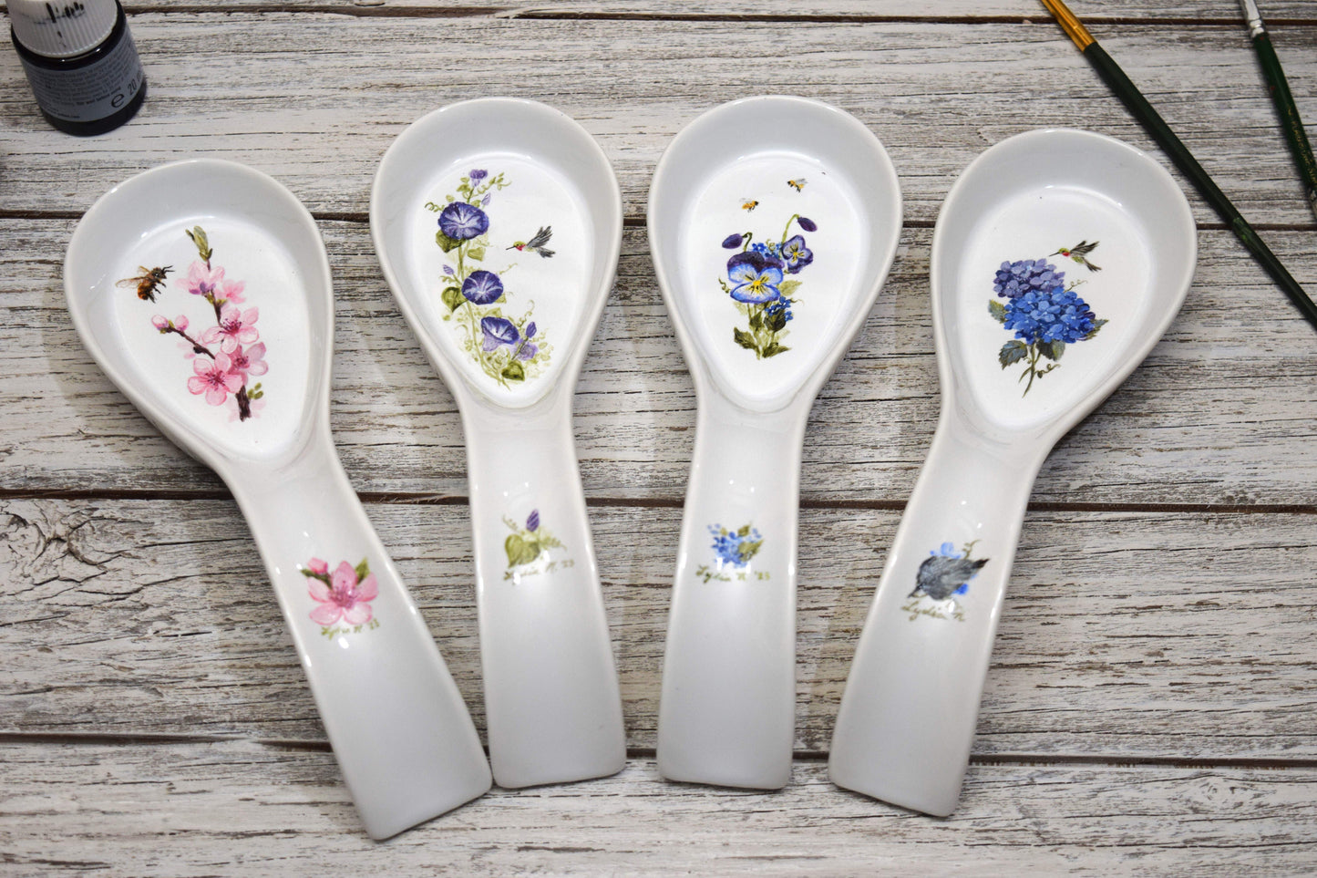 Floral Ceramic Spoon Rest