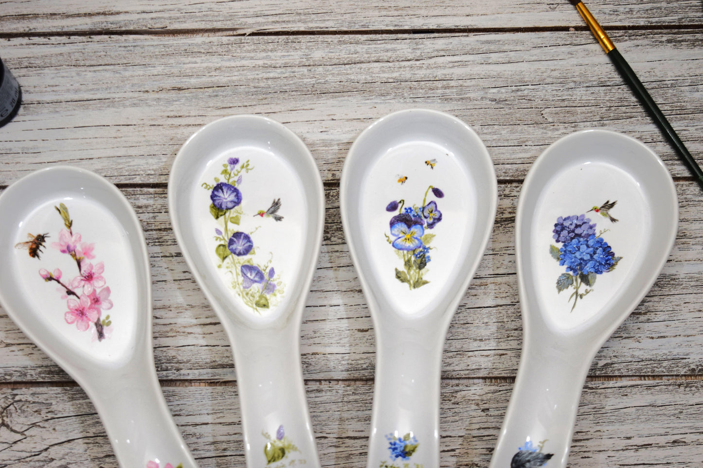 Floral Ceramic Spoon Rest