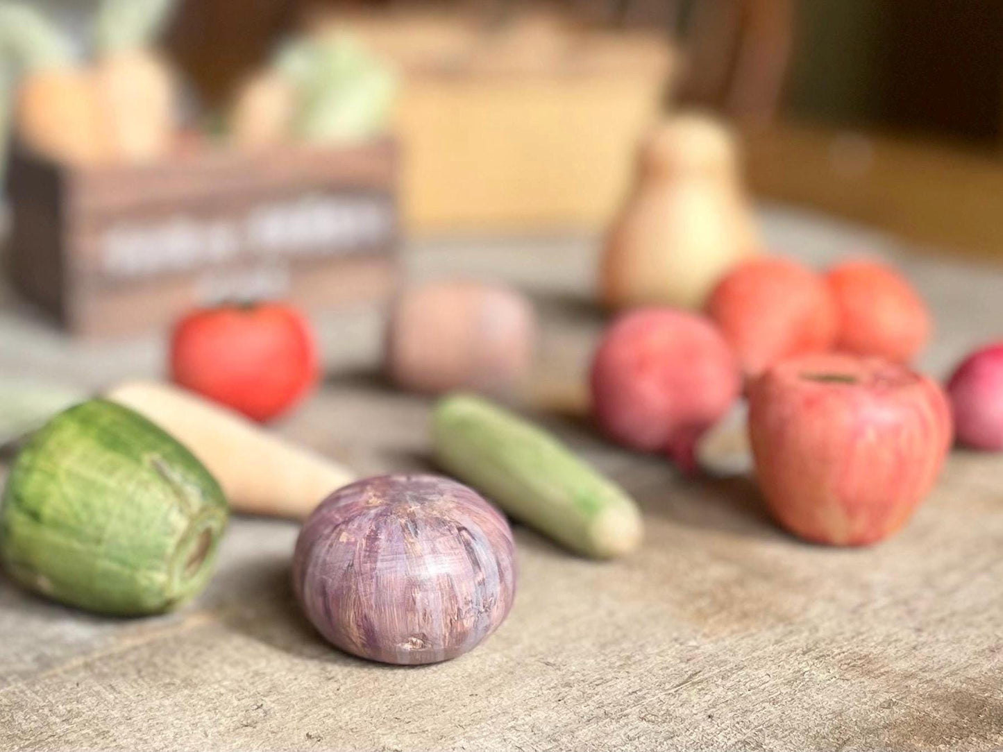 Wood Fruits and Veggies Decor