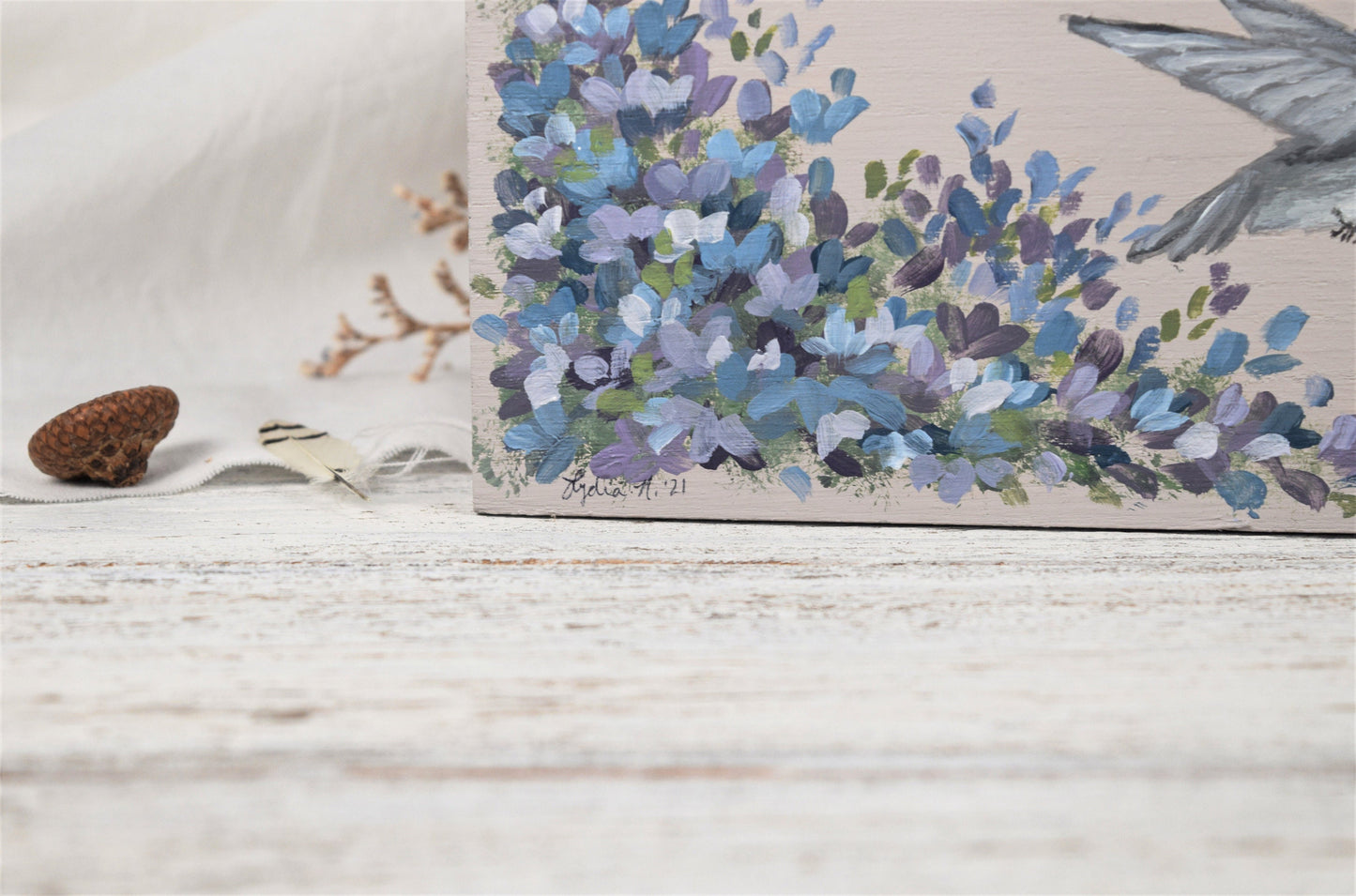 Lilac Hummingbird Recipe Box