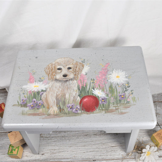 Spaniel and Flower Stool