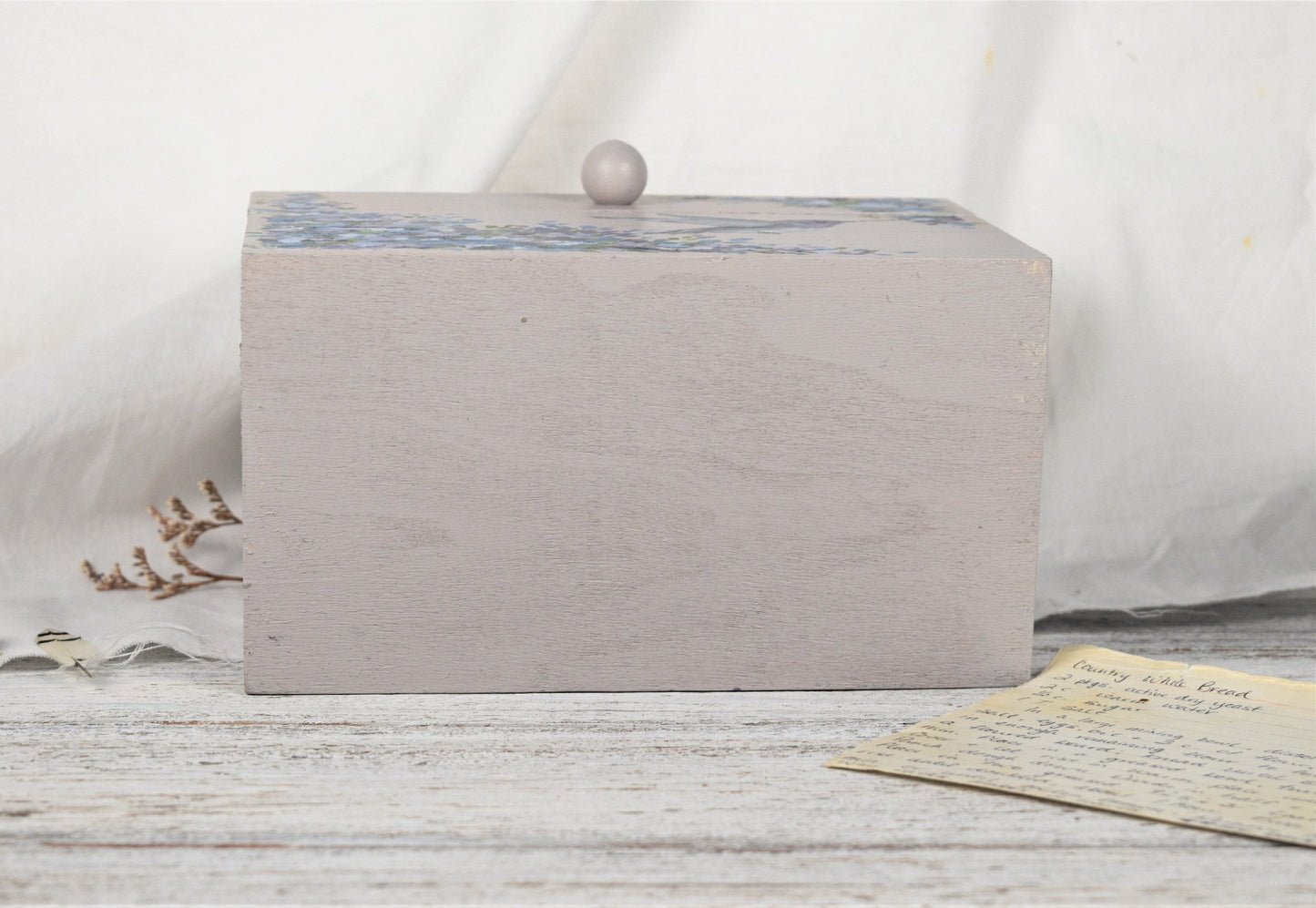 Lilac Hummingbird Recipe Box