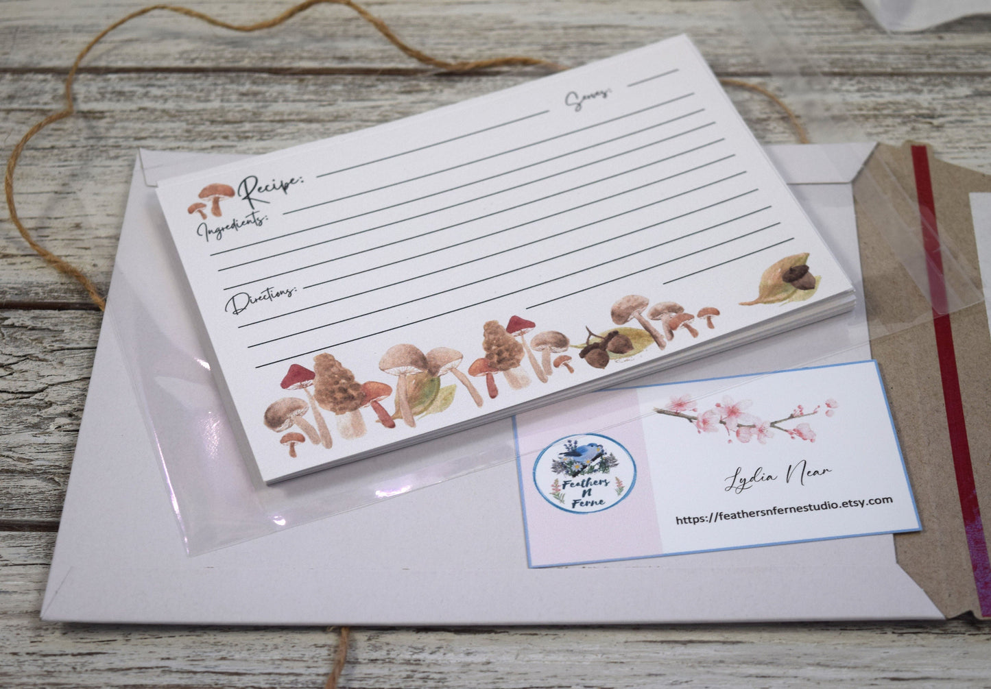 Mushroom Recipe Cards, 4x6