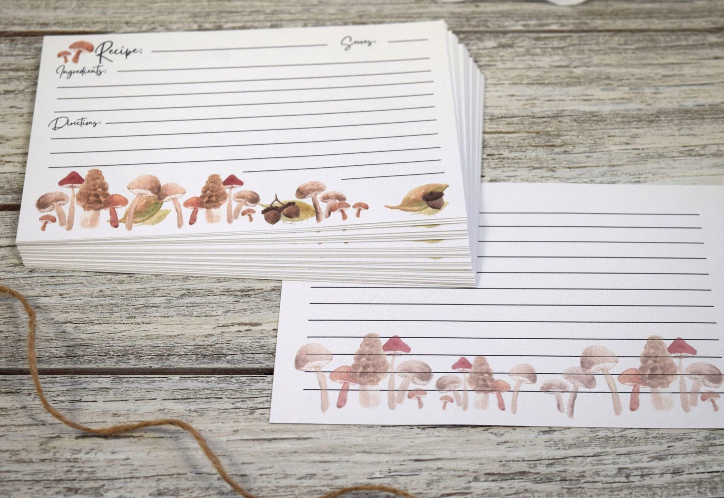Mushroom Recipe Cards, 4x6
