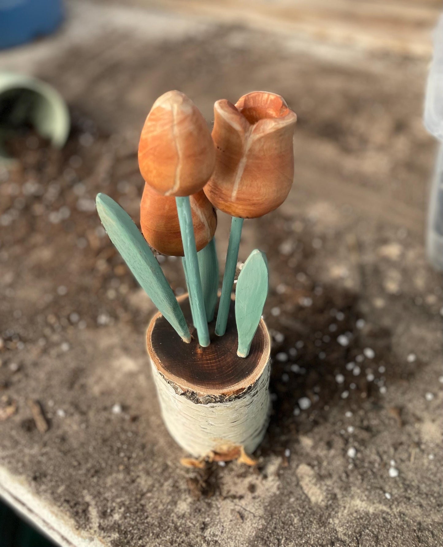 Handmade Wood Tulip