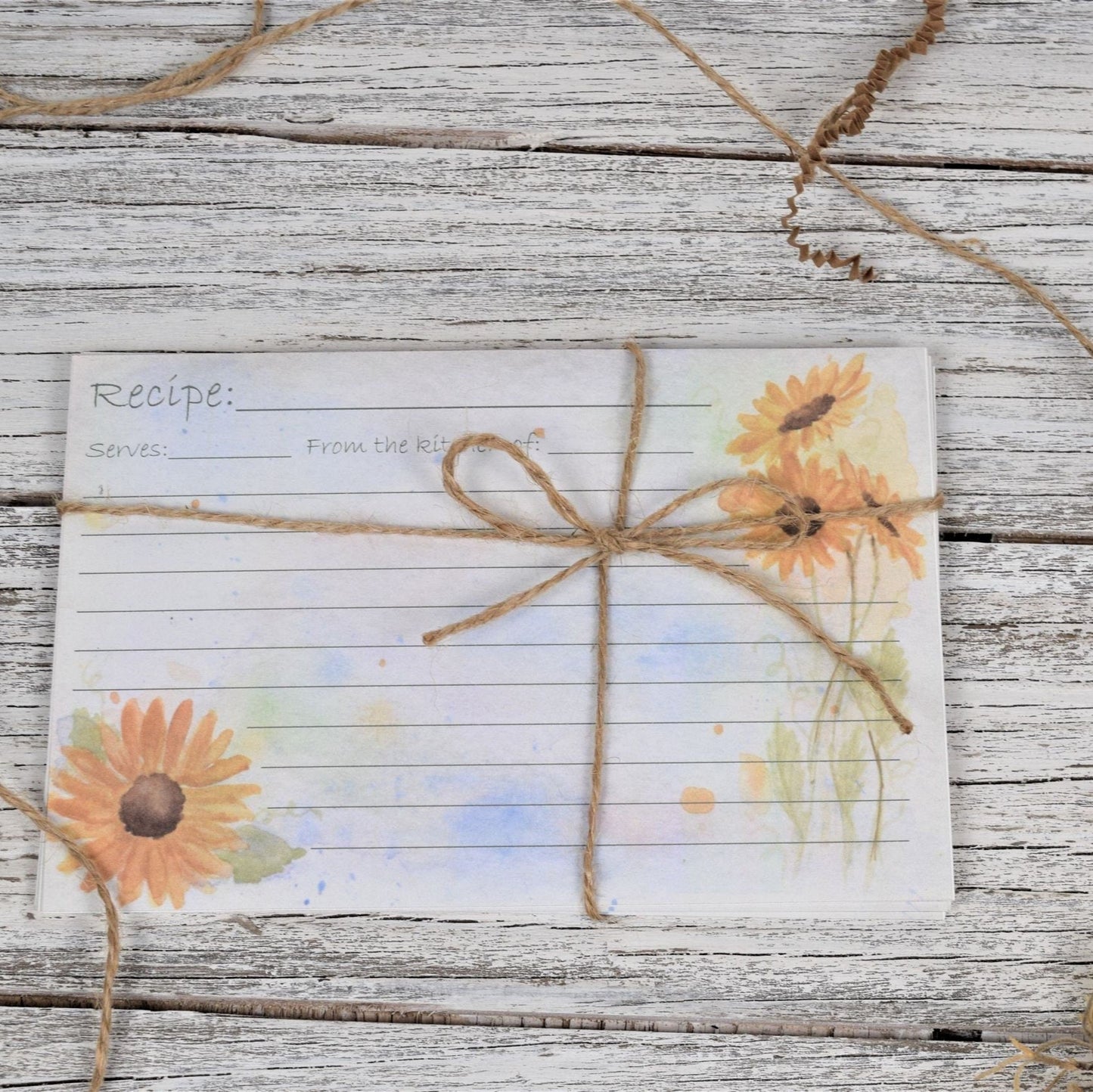 Sunflower Recipe Cards