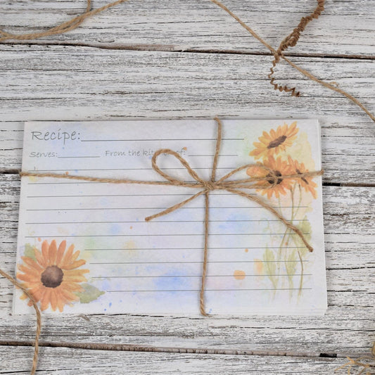 Sunflower Recipe Cards