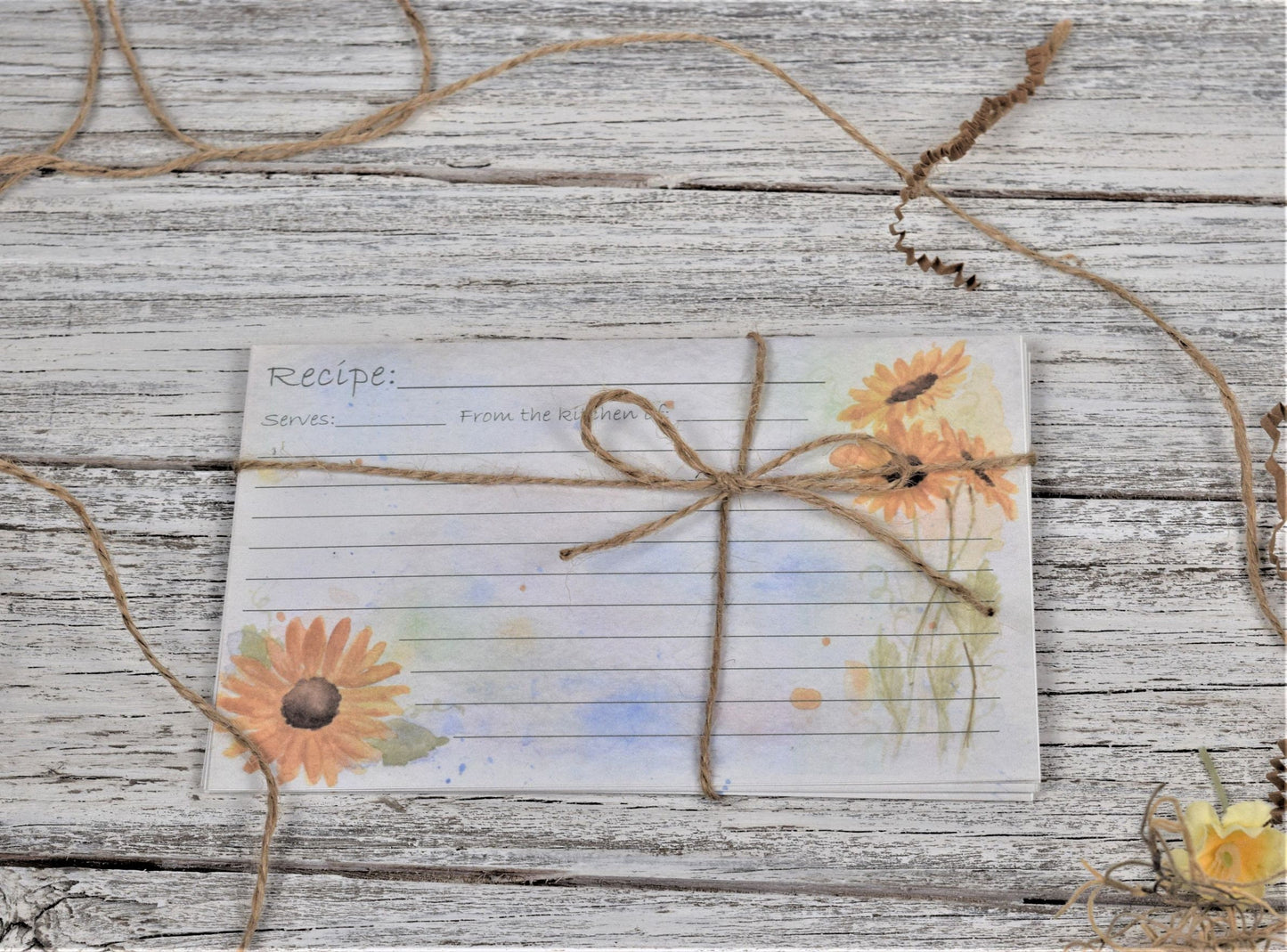 Sunflower Recipe Cards