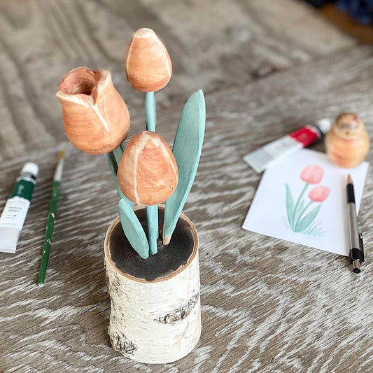Handmade Wood Tulip