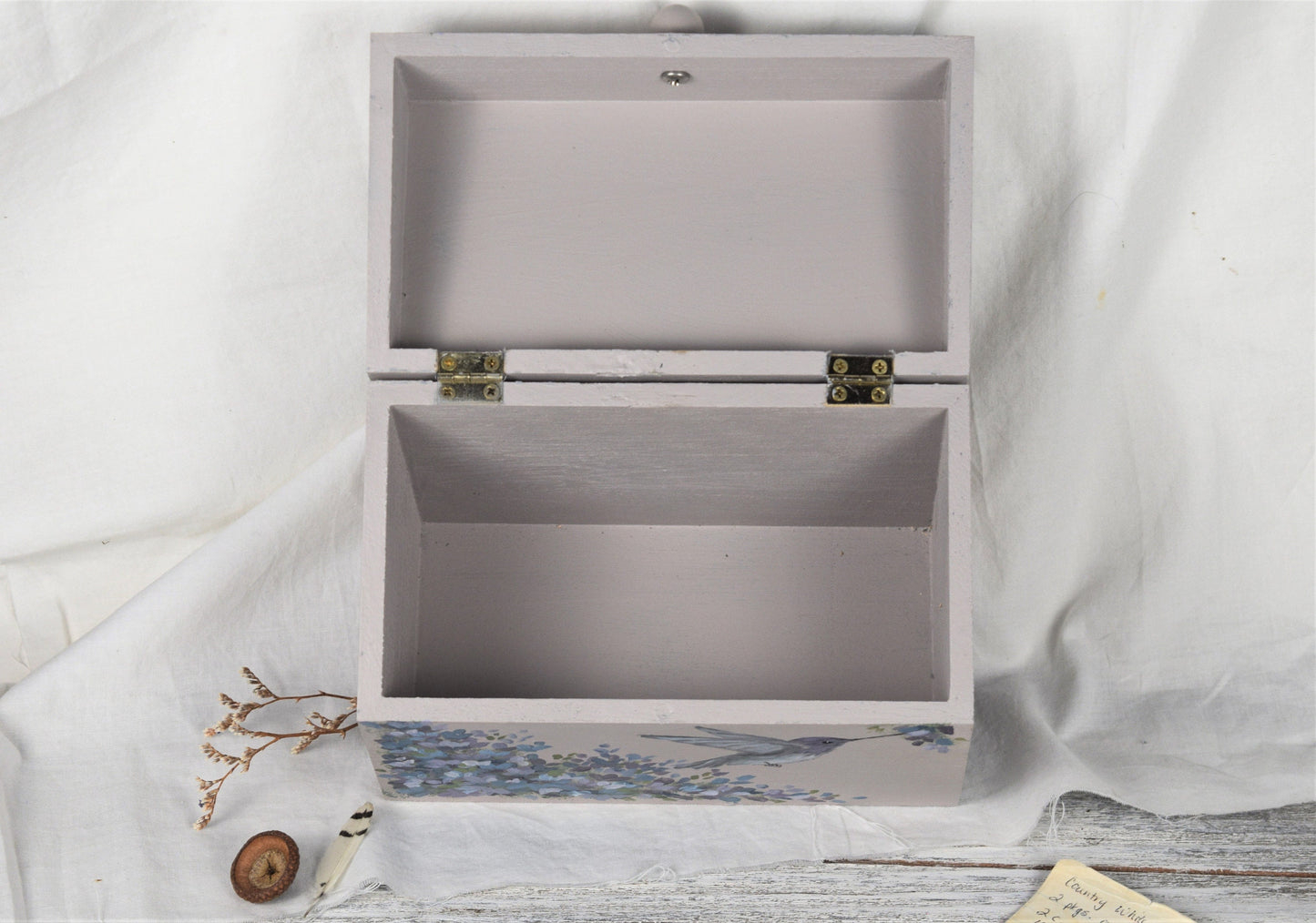 Lilac Hummingbird Recipe Box