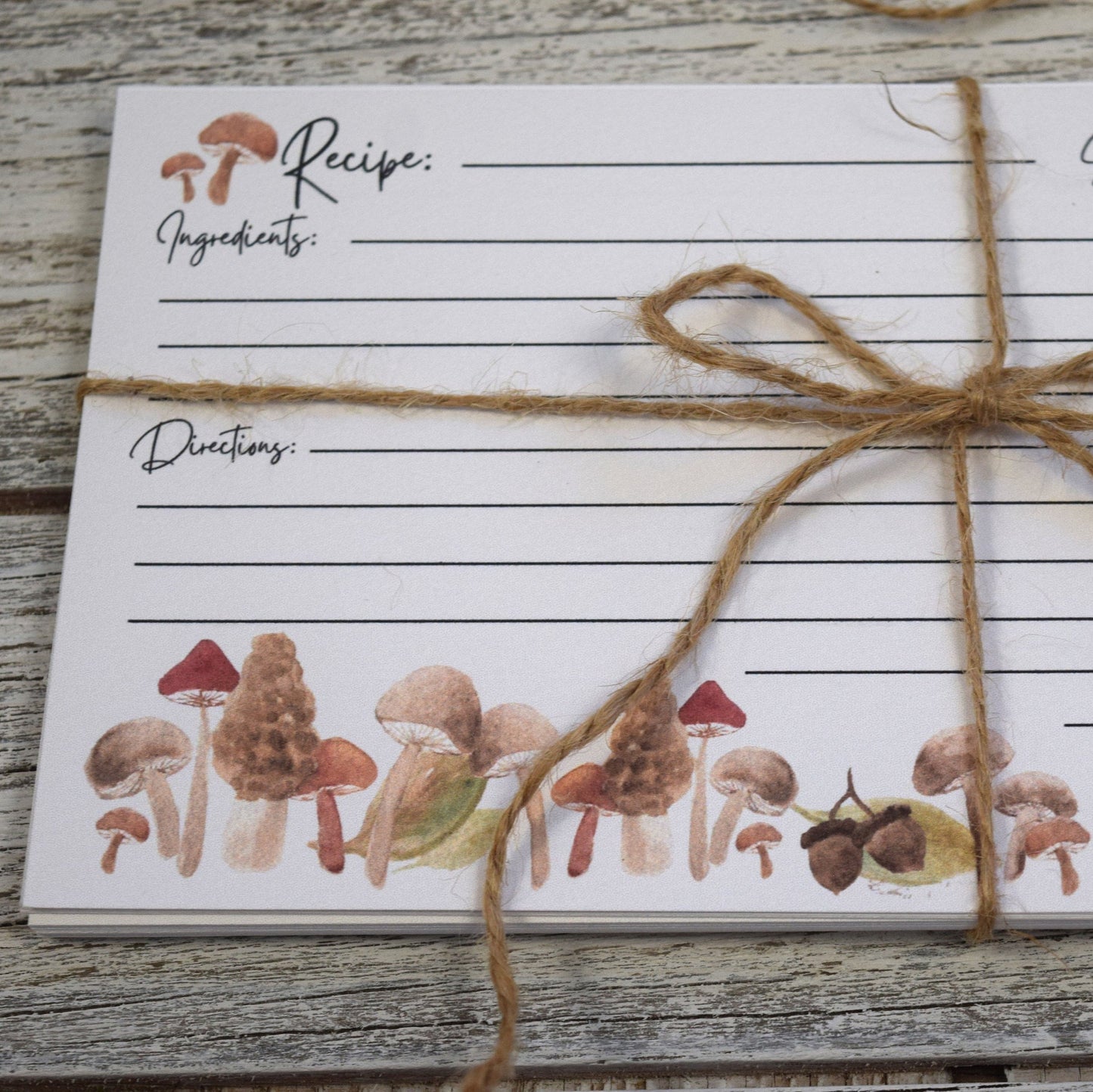 Mushroom Recipe Cards, 4x6