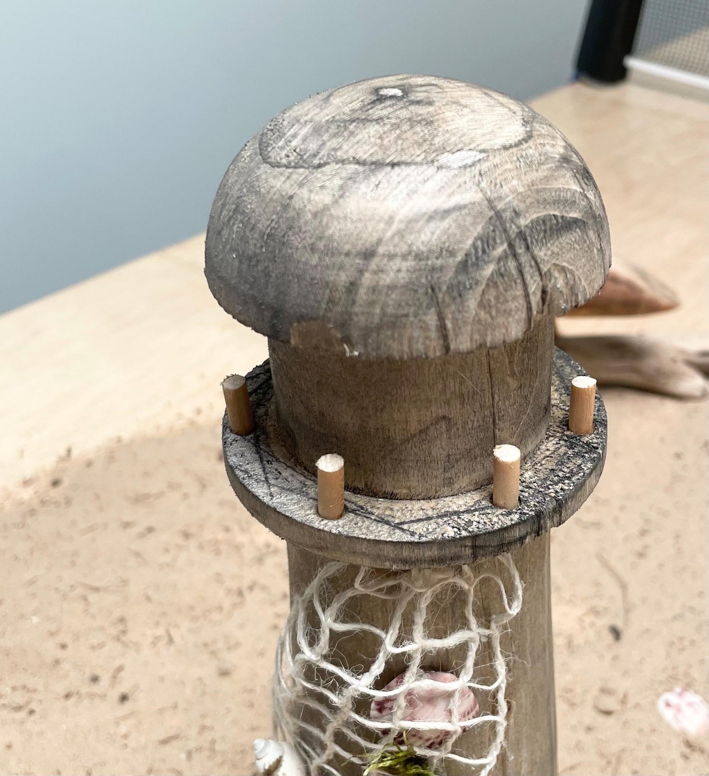 Weathered Driftwood Lighthouse