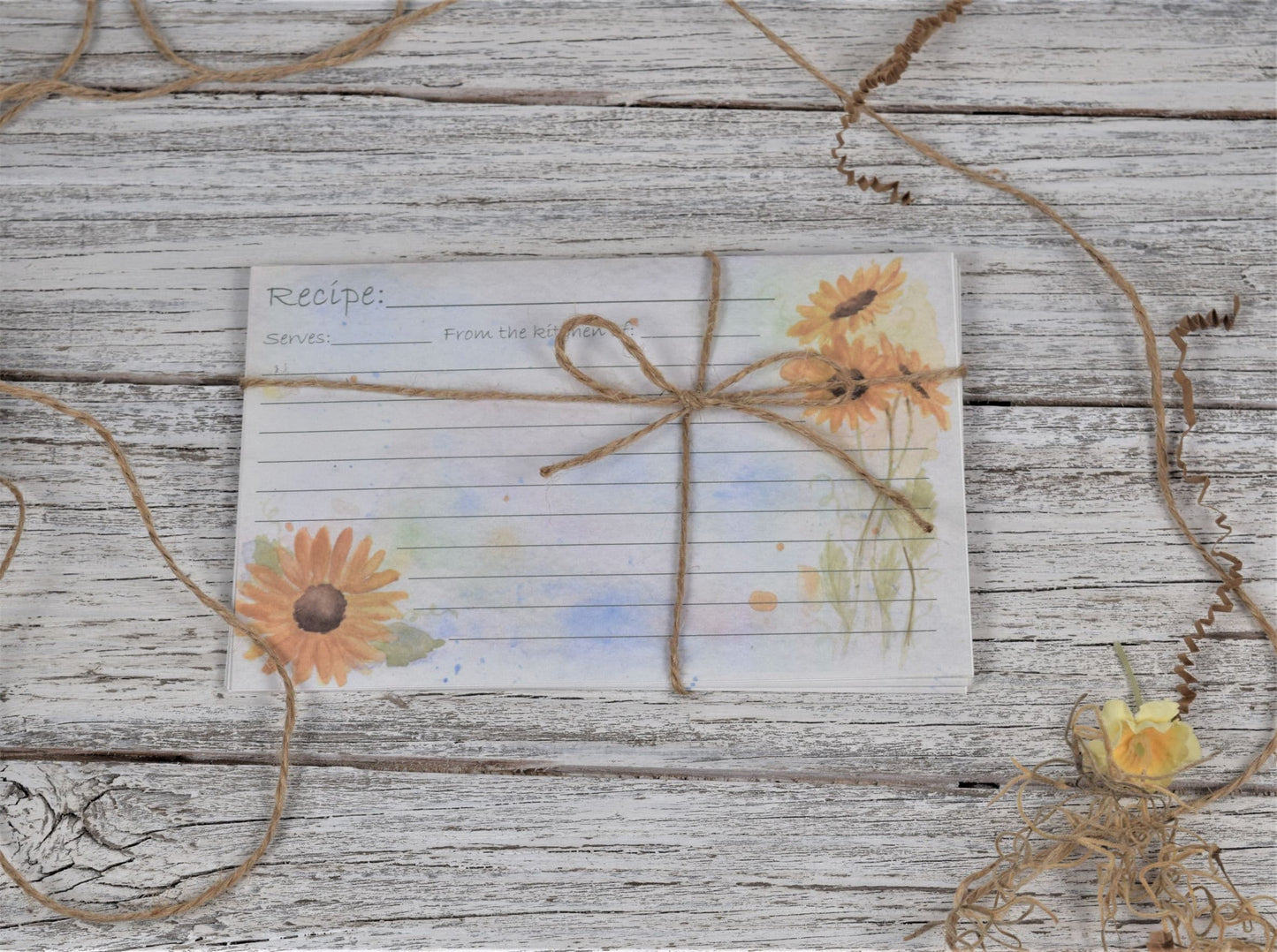 Sunflower Recipe Cards