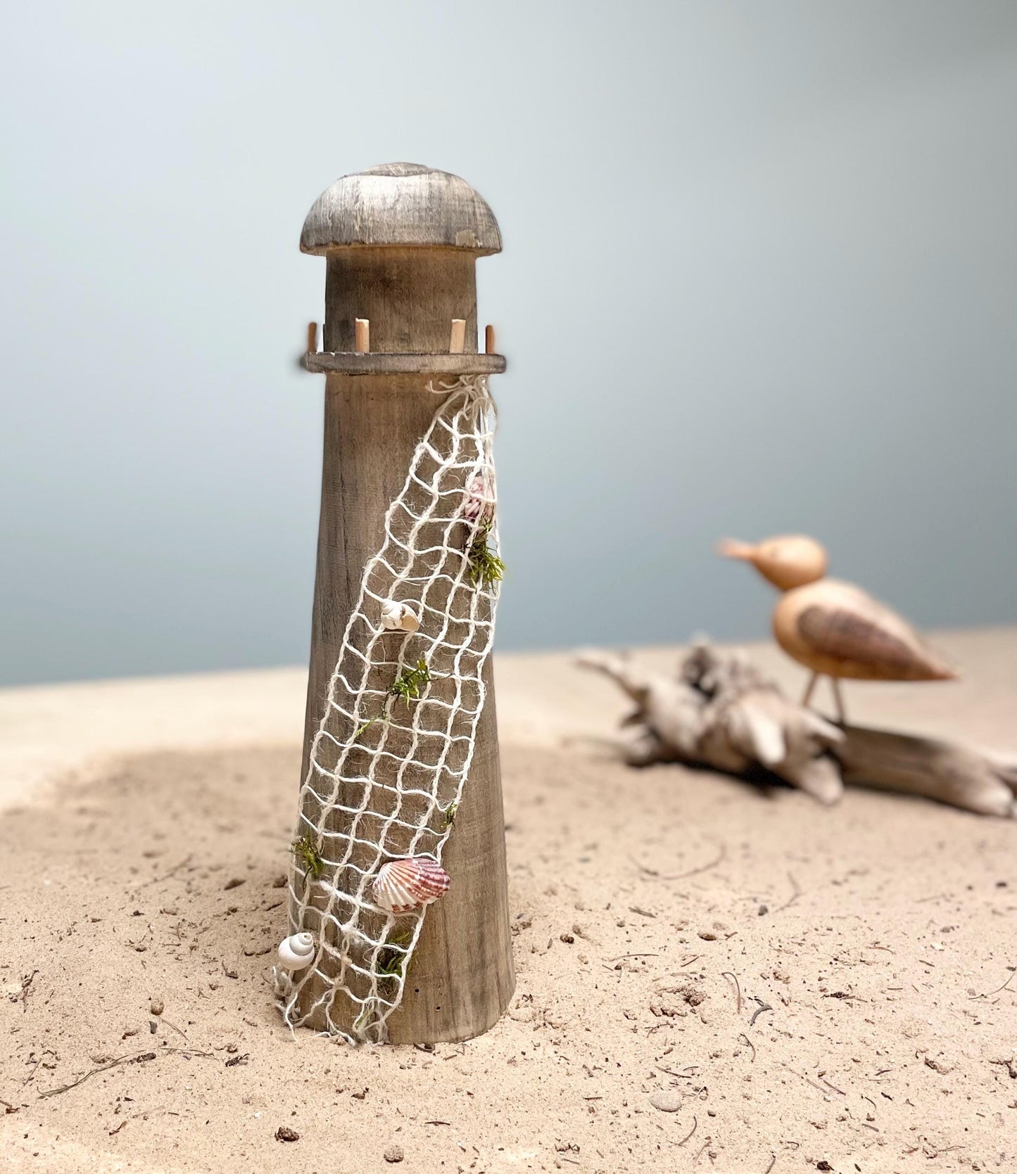 Weathered Driftwood Lighthouse