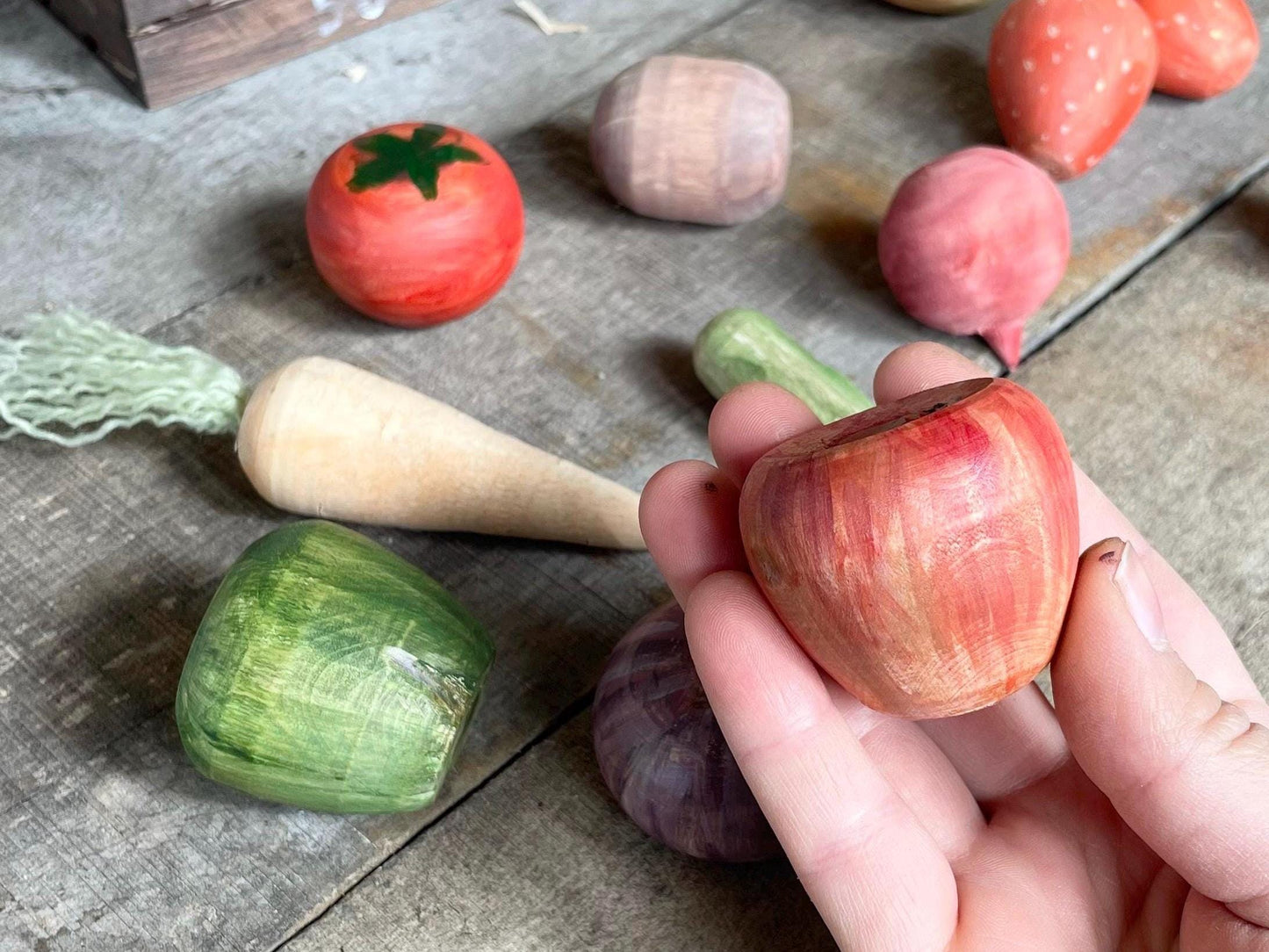 Wood Fruits and Veggies Decor