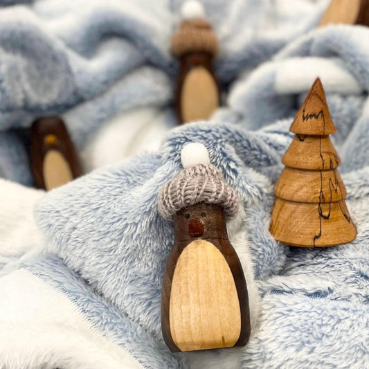 Wooden Penguin Decor