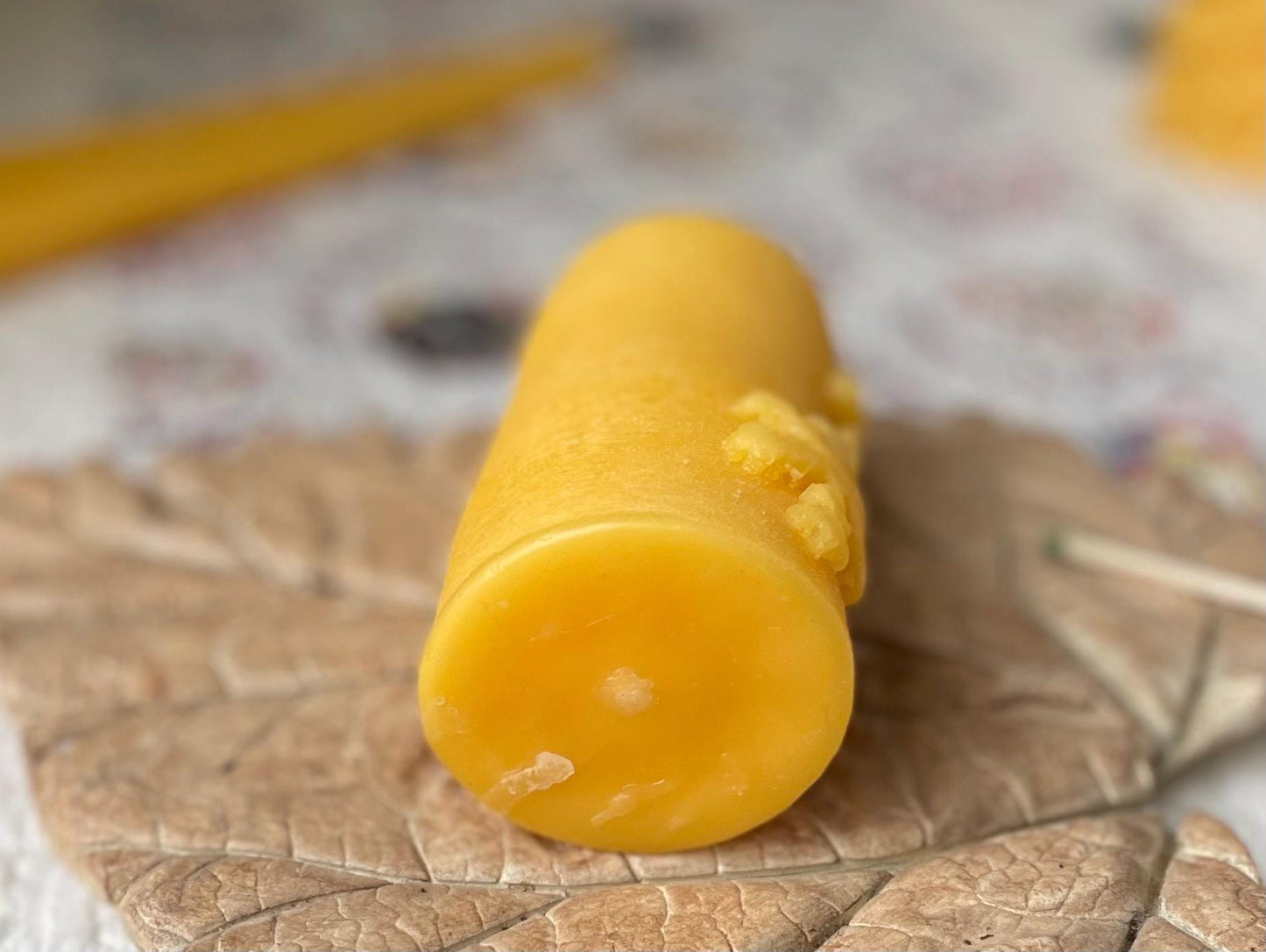Snowflake Pillar Beeswax Candle