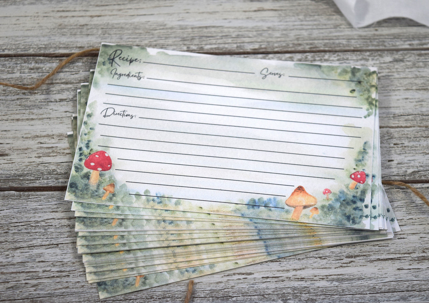 Woodland Mushroom Recipe Cards