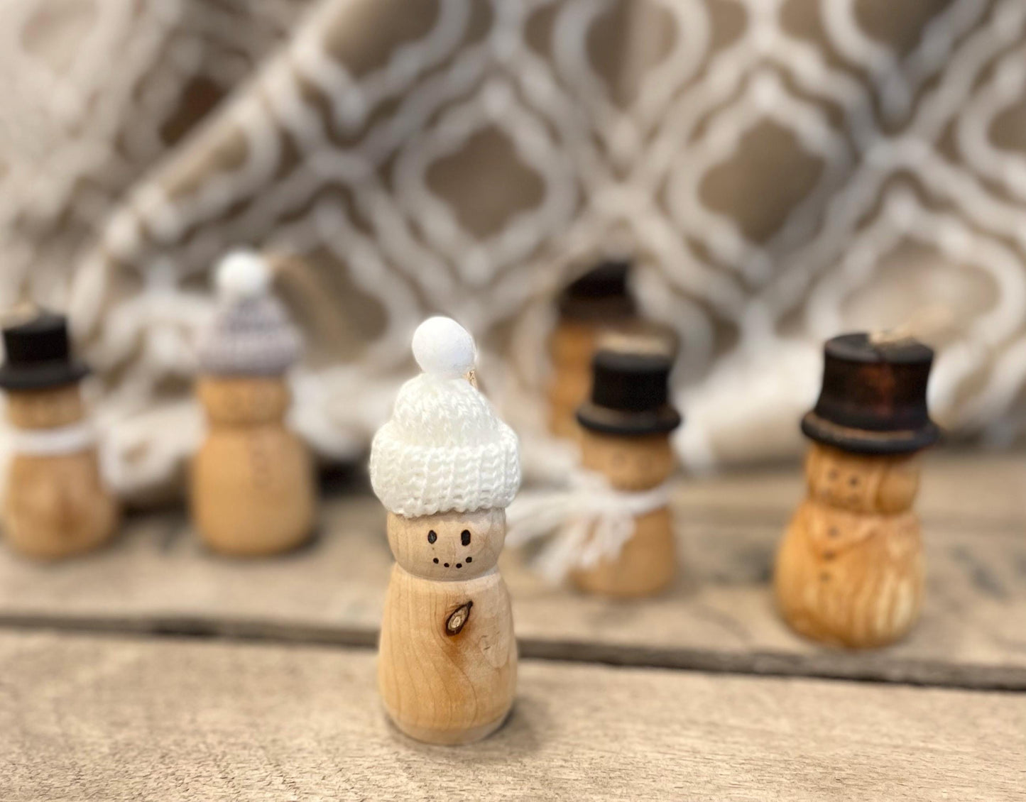 Wooden Ornament Snowman