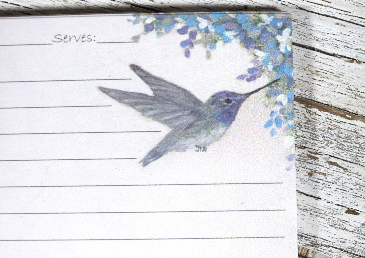 4"x6" Hummingbird Recipe Card
